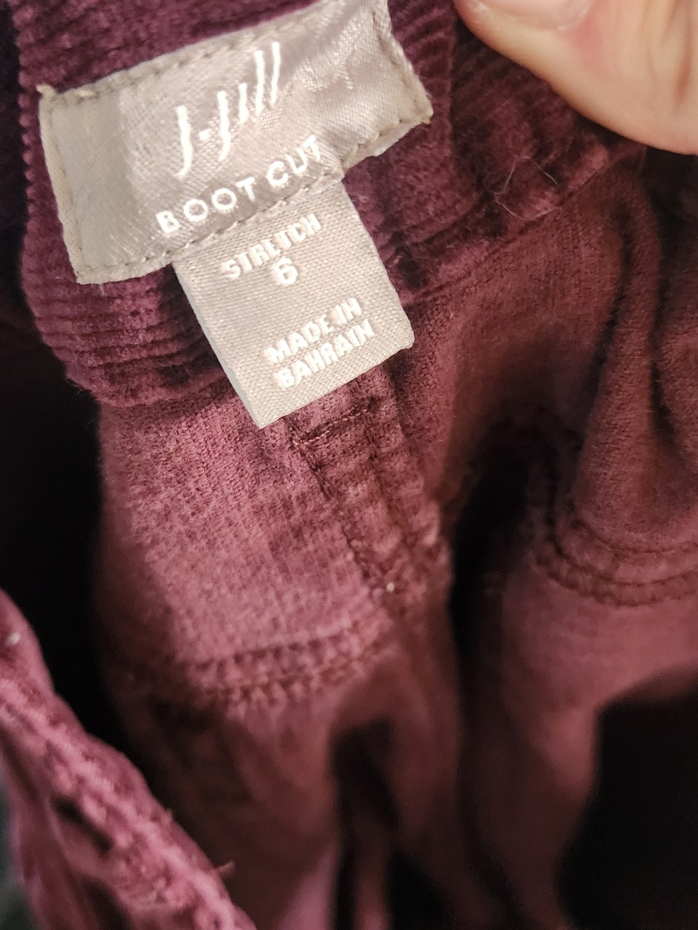 J.Jill Boot Cut Stretch Corduroy Pants Plum Burgundy Size 6 - Picture 3 of 6